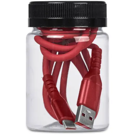 Altitude Capsit Fast Charge USB-A to Type-C Charging Cable in Jar Red Jar